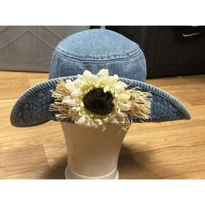 90s denim flower hat